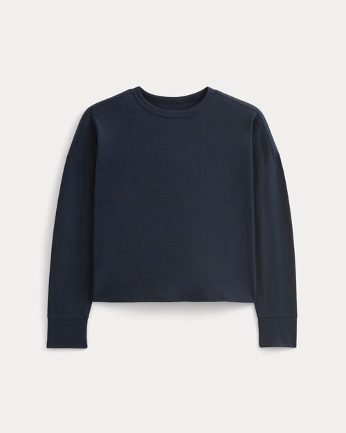 Oversized Boxy Crew in Essential Cotton | Deep Navy