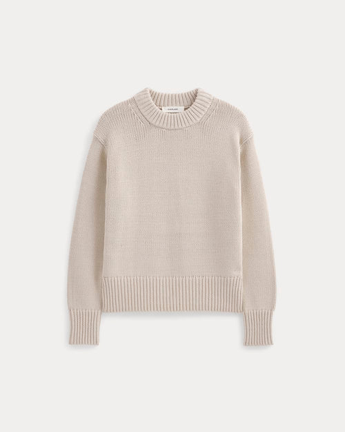 Oversized Cocoon Crew in Elevated Cotton | Peyote