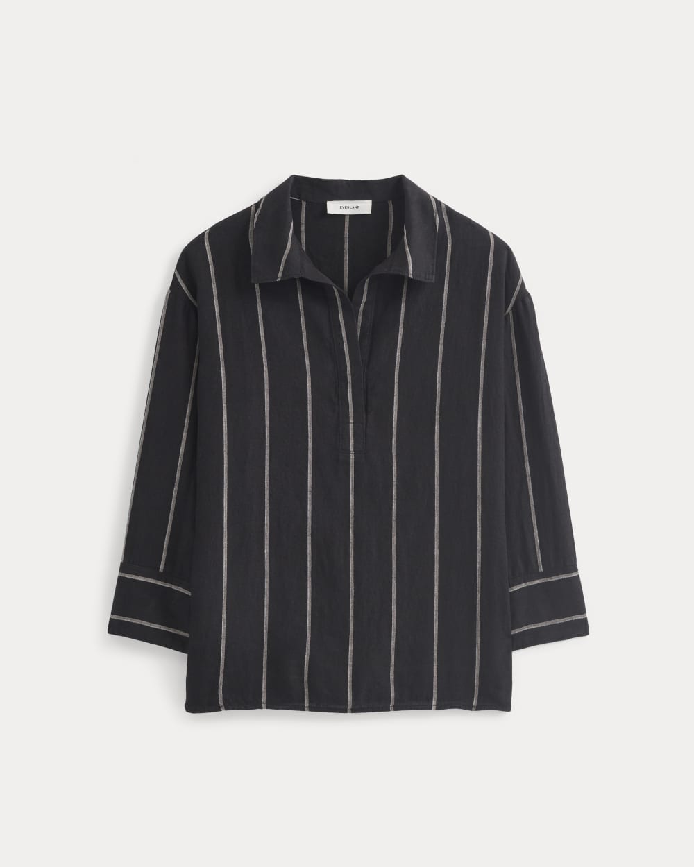 Popover Shirt in Linen | Black