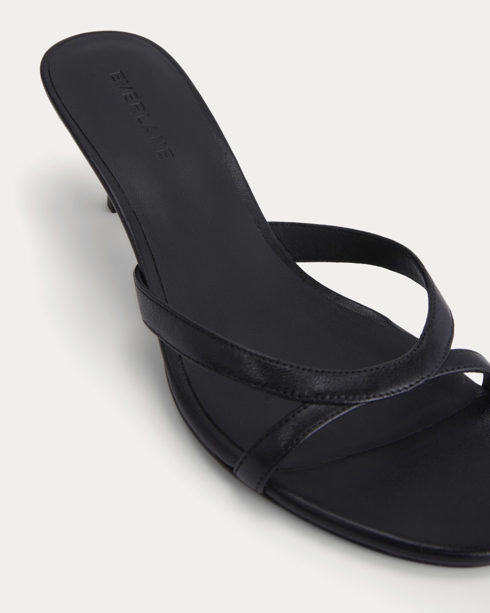 Sculpted Heel Sandal | Black Leather