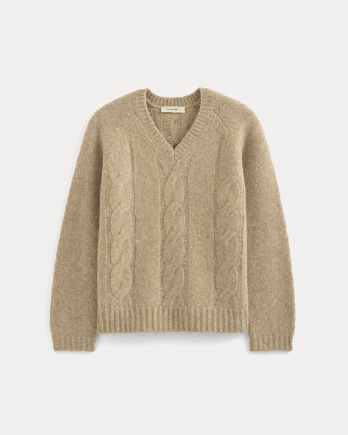 Cloud Cable V-Neck Sweater | Heathered Oatmeal