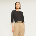 The Organic Cotton Long-Sleeve Crew | Black