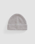 The Cashmere Fine Rib Beanie |  Heathered Grey