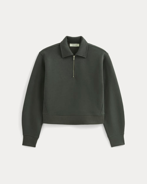 Luxe Fleece Zip Polo | Washed Black