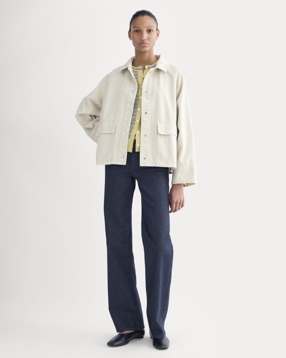 Cropped Denim Jacket | Garment-Dyed Sand