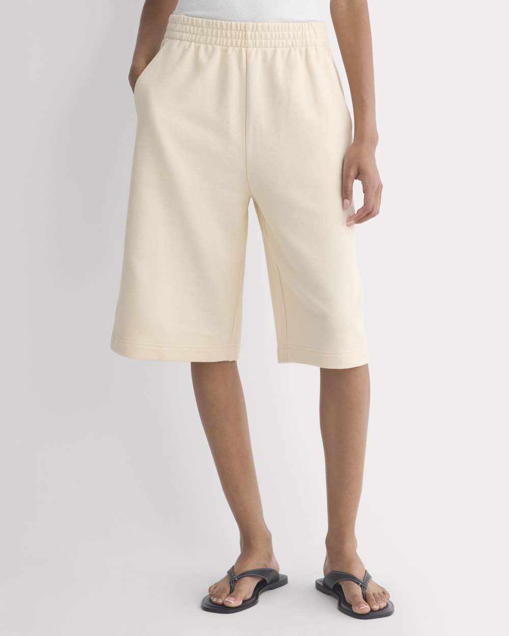 Lightweight Terry Long Shorts | Parchment