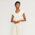 The Rib Soft Knit Scoop-Neck Tee | Bone