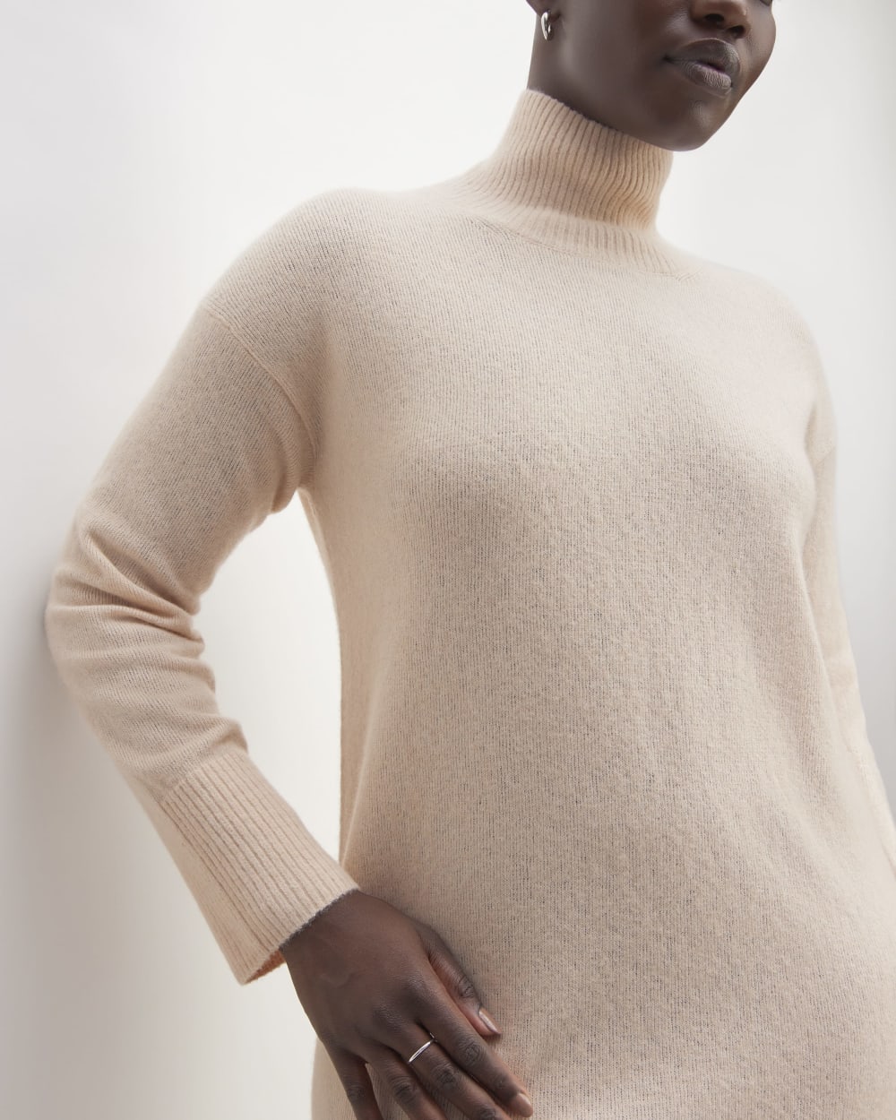 The Cozy Stretch Turtleneck Dress | Whisper Pink
