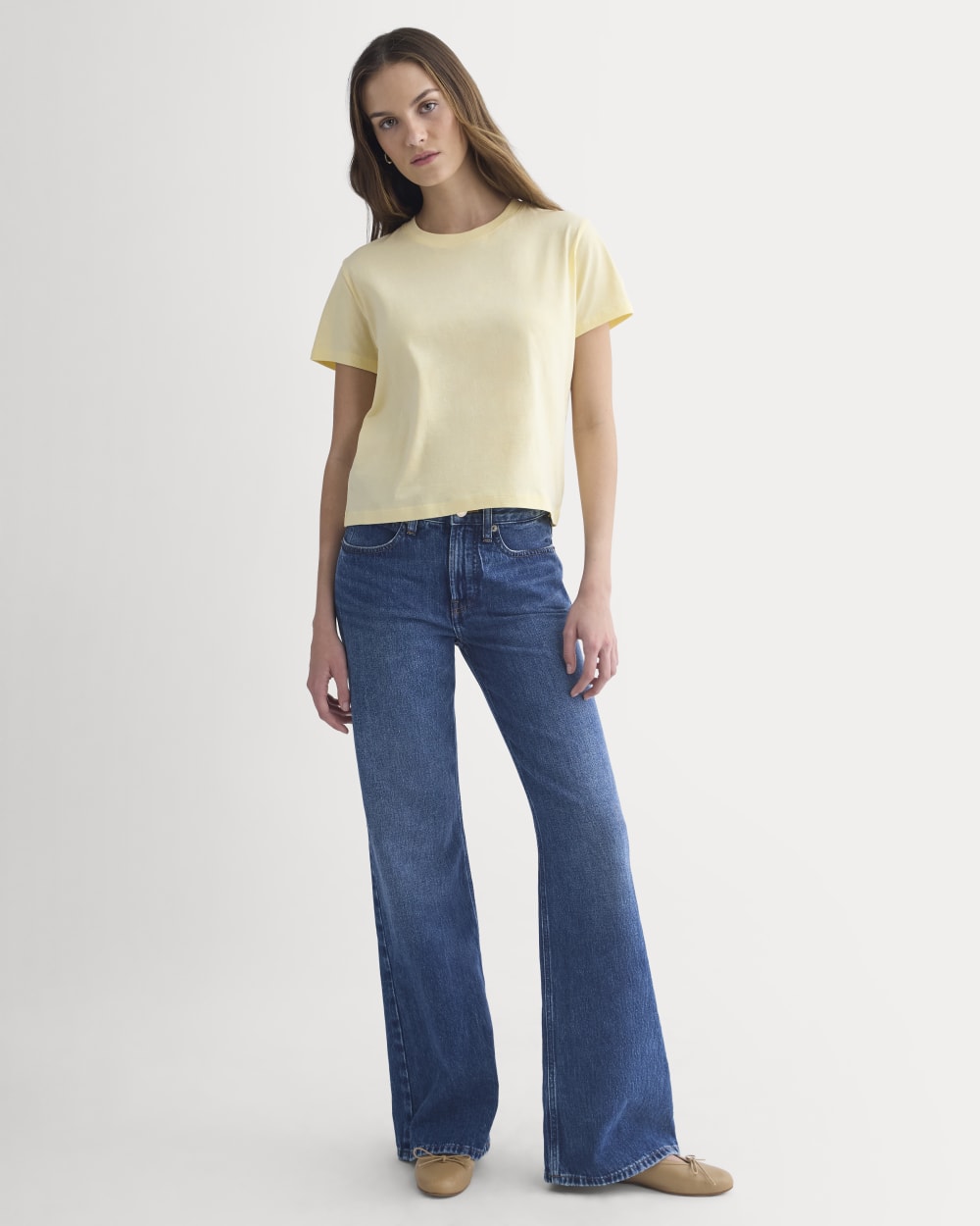 The Box-Cut Tee in Essential Cotton | Double Cream | No Pocket