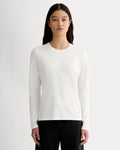 The Slim Long-Sleeve Crew in Essential Cotton | White