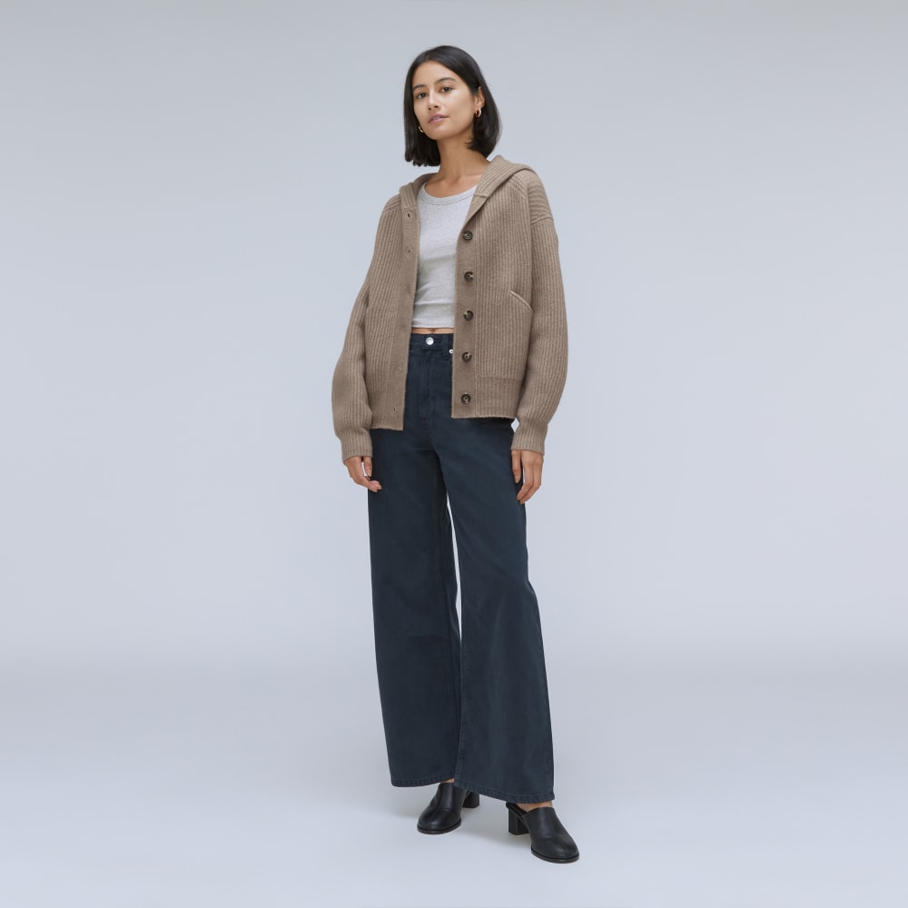 The Cozy-Stretch Hooded Cardigan | Taupe Grey
