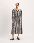 The TENCEL™ Gathered Maxi Dress | Black / Bone