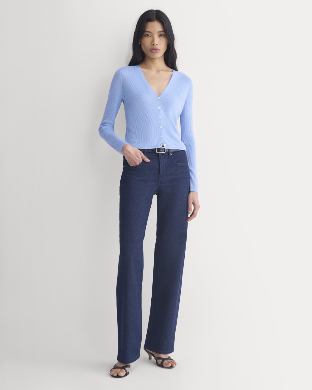 The Cardigan in Ultrasoft Merino | Open Air Blue
