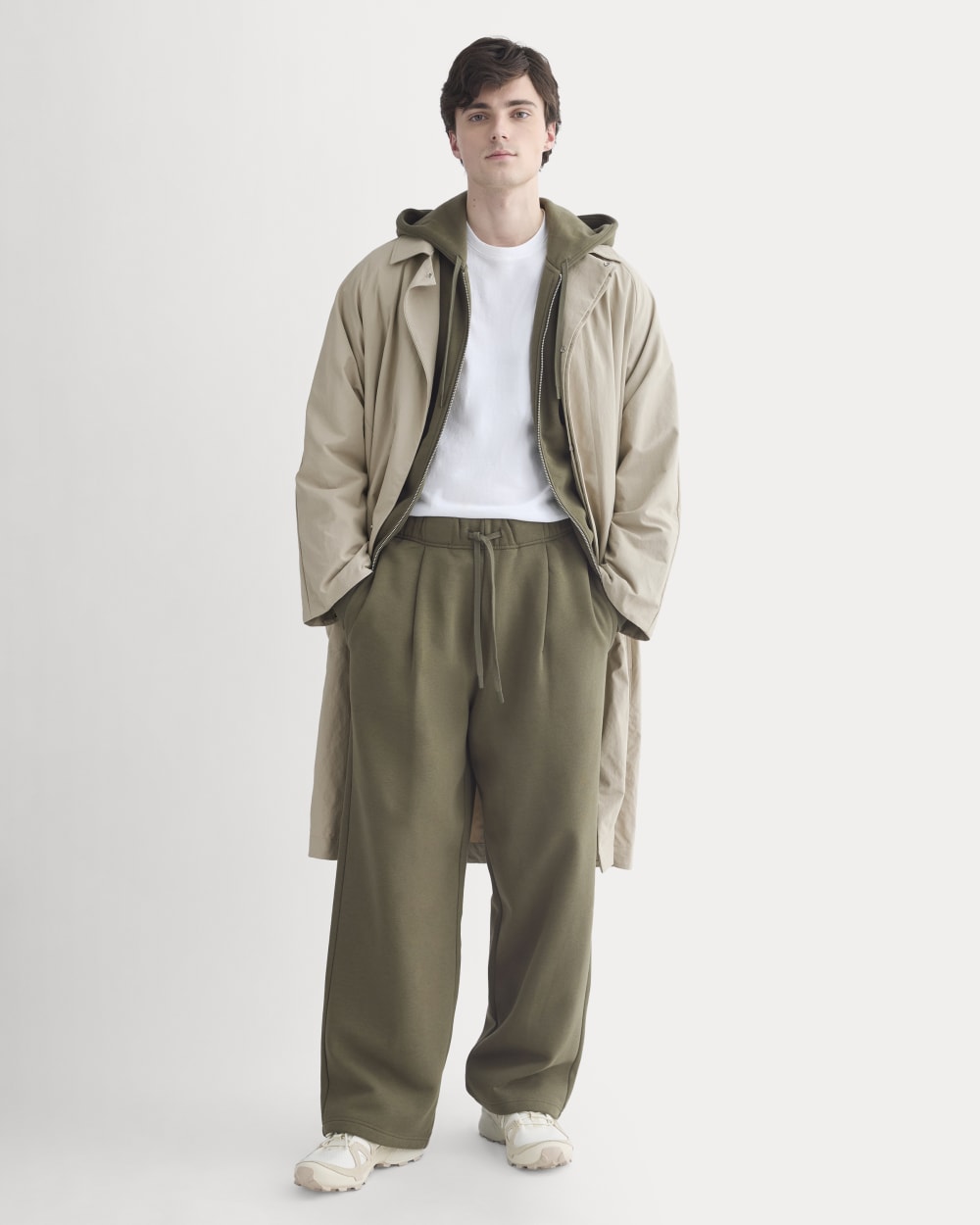 Luxe Fleece Pleated Sweatpant | Olive Night