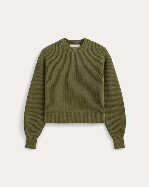 Cropped Ribbed Crew in Everyday Cotton | Mayfly