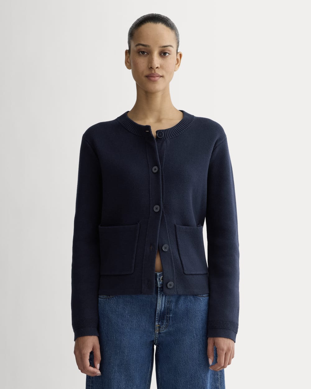 The Crew Cardigan in Everyday Cotton | Navy