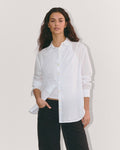 The Gathered Shirt in Silky Cotton | White