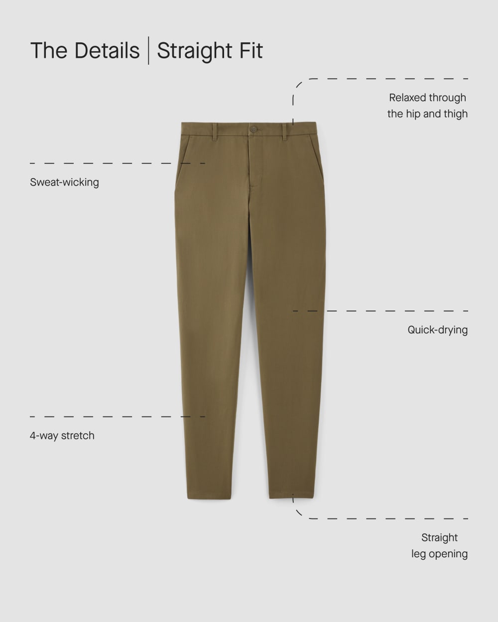 The Straight Fit Performance Chino | Uniform | Beech | Straight
