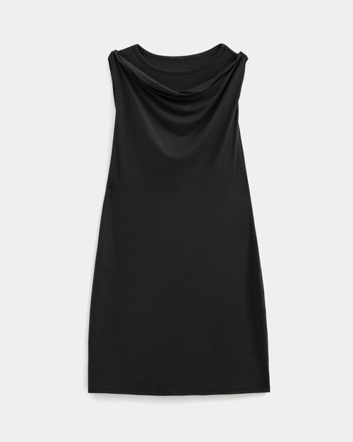 Cowl Neck Mini Dress | Black