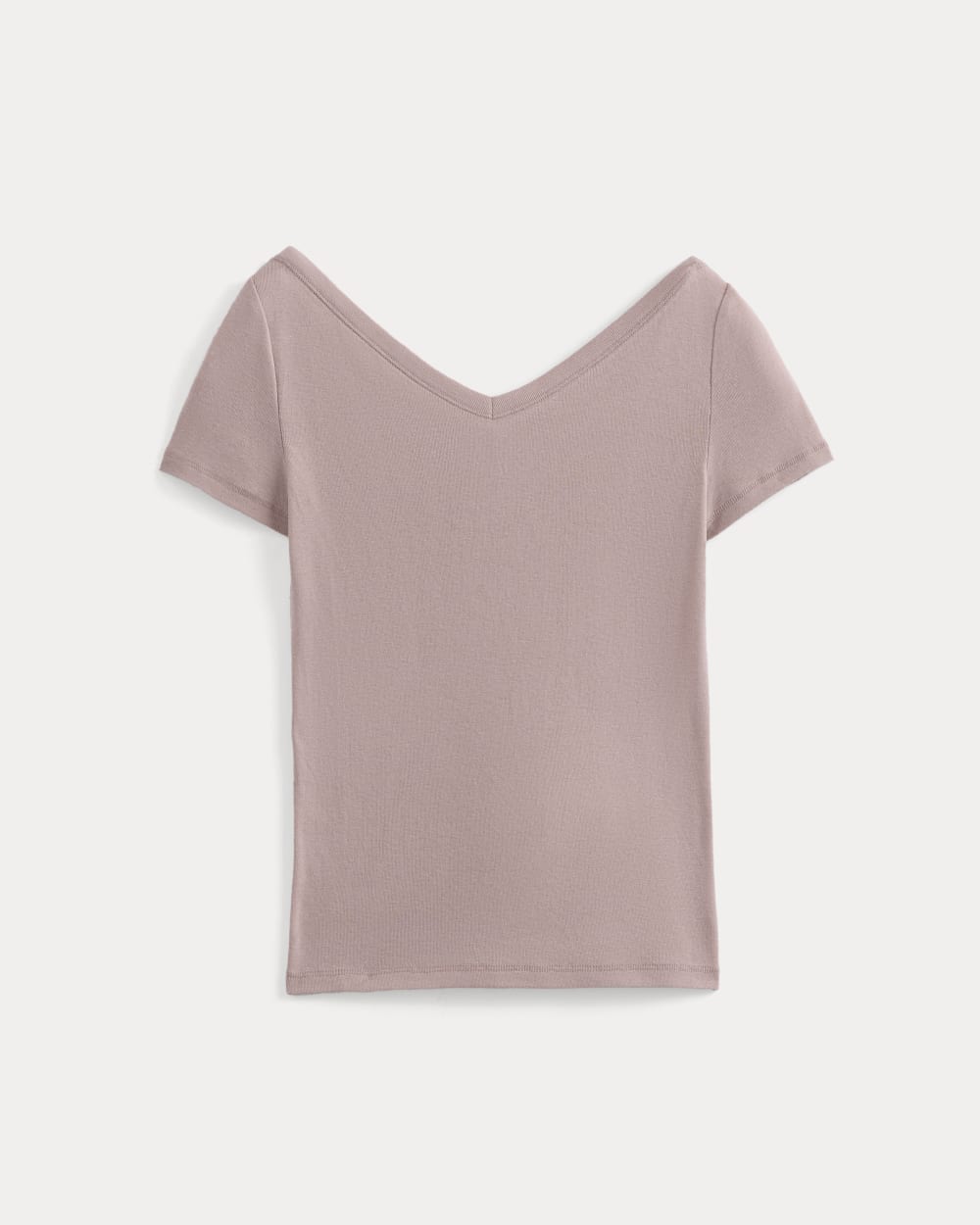 Tissue Short-Sleeve V-Neck Top | Dusty Rose