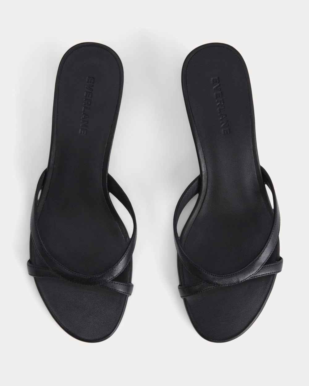 Sculpted Heel Sandal | Black Leather