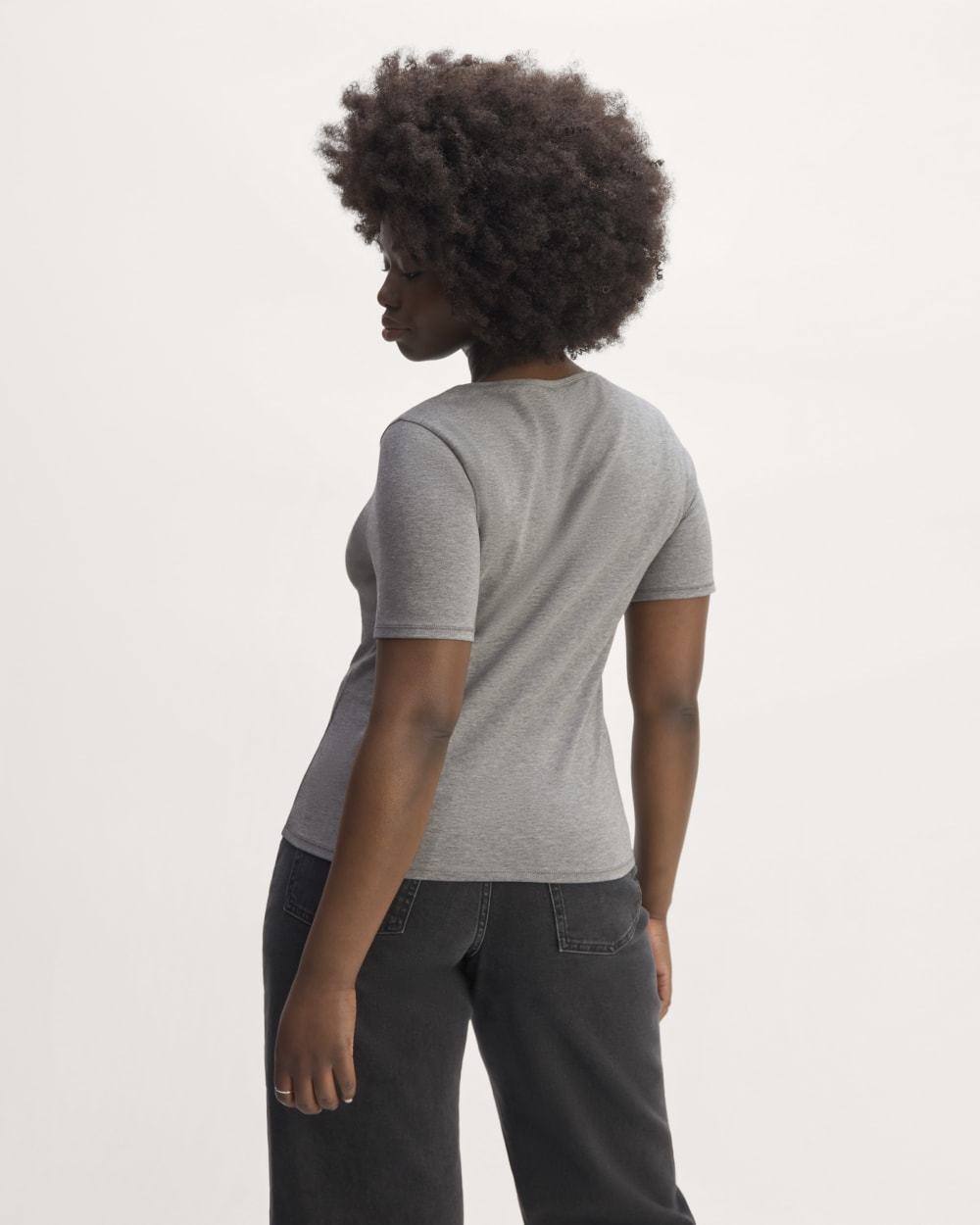 The Form Scoop-Neck Tee | Mid Heather Grey