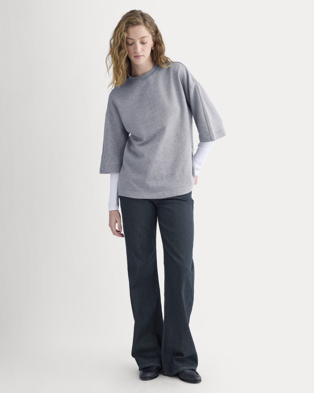 Lightweight Terry Oversized Tee | Vintage Heather Grey