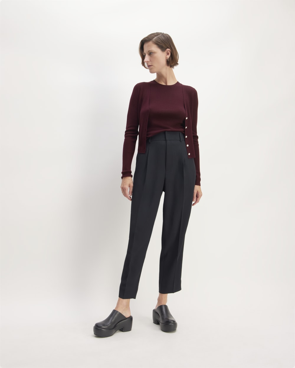 The Cardigan in Ultrasoft Merino | Burgundy