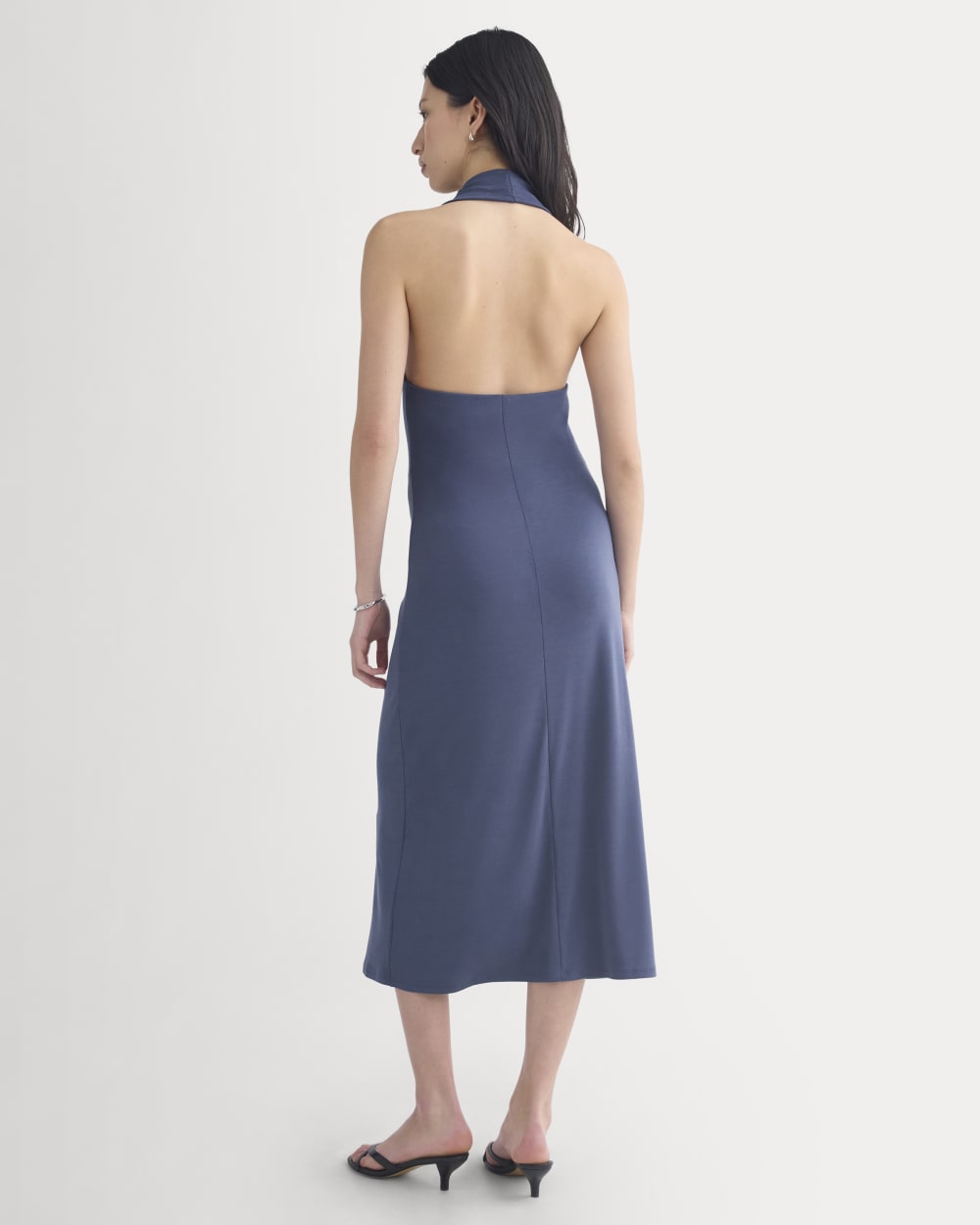 Cowlneck Halter Dress in Butterknit | Washed Navy