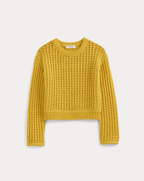 Open-Knit Crew in Elevated Cotton | Passion Fruit
