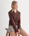 Cashmere Polo Sweater | Dark Mahogany