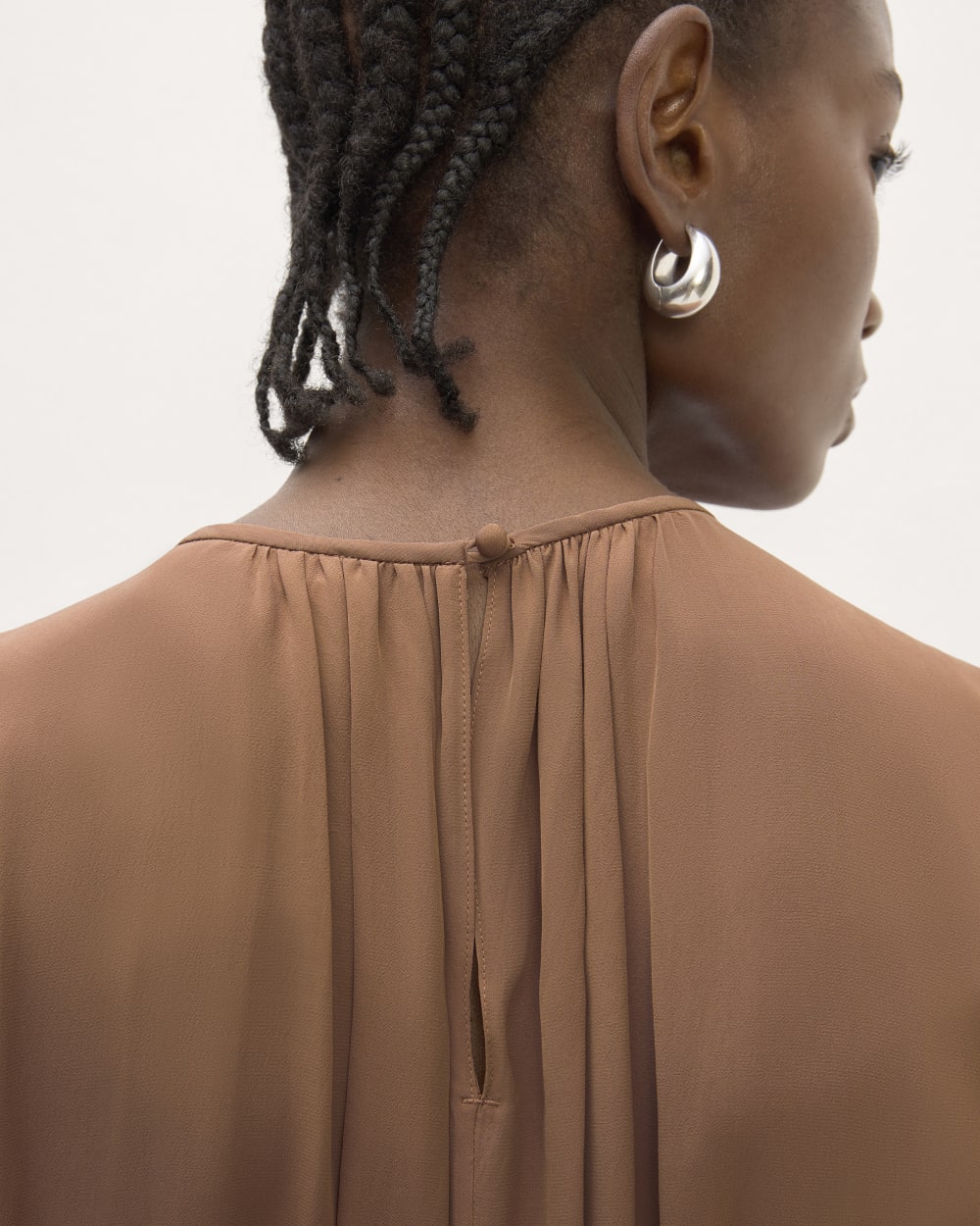 The Gathered Midi Dress | Carob Brown