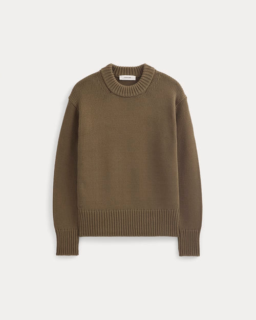 Oversized Cocoon Crew in Elevated Cotton | Beech