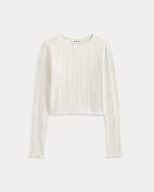 Lounge Rib Cropped Shirt | Bone