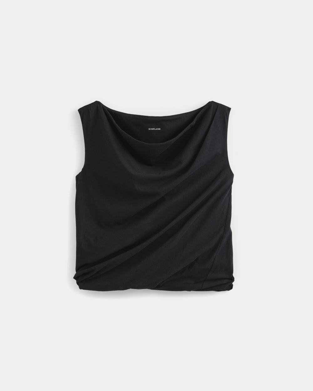 Boatneck Twisted Top in Essential Cotton | Black