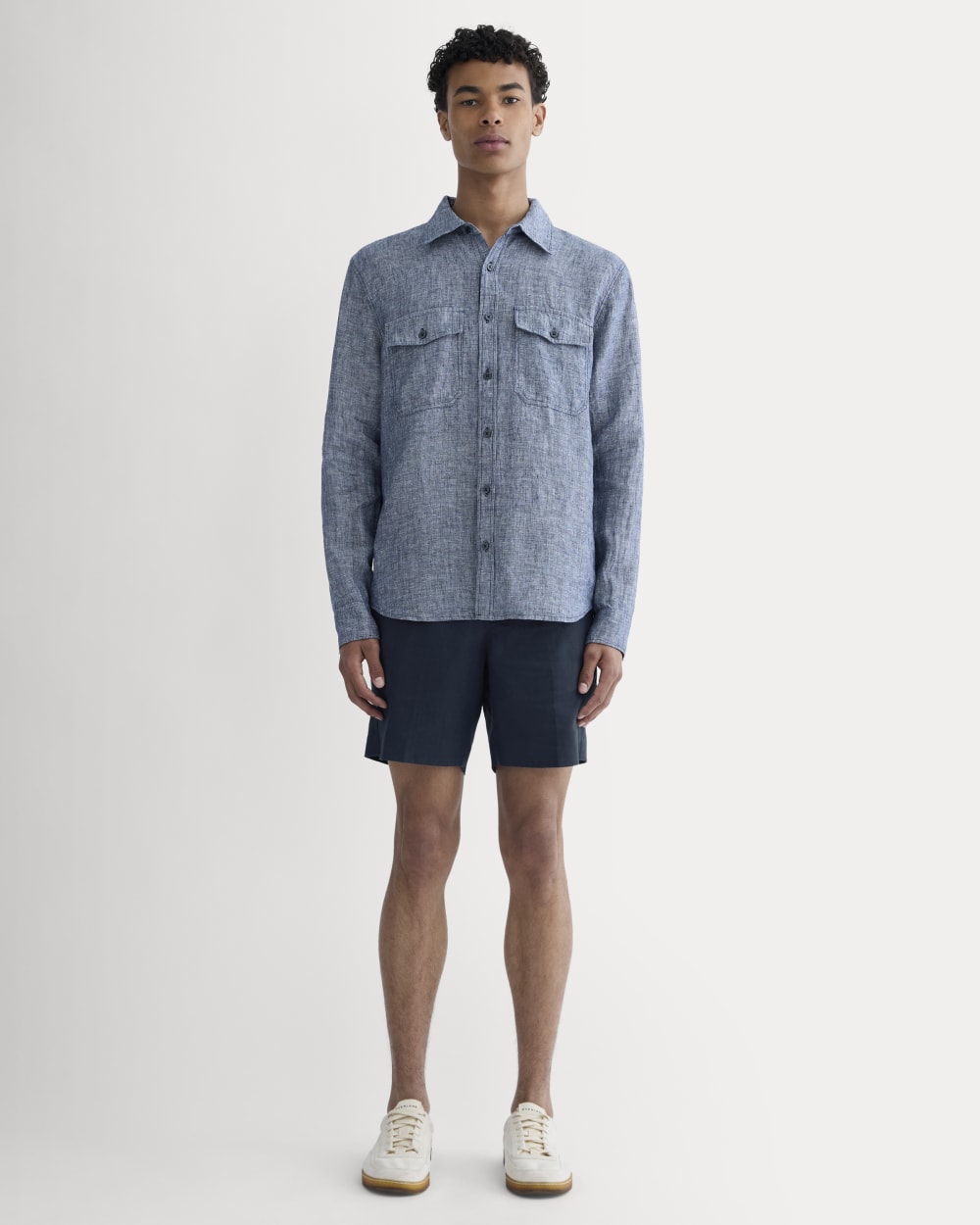 The 7" Linen Trouser Short | Navy