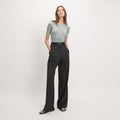 The Short-Sleeve Crew Neck Bodysuit | Heathered Grey | Bikini