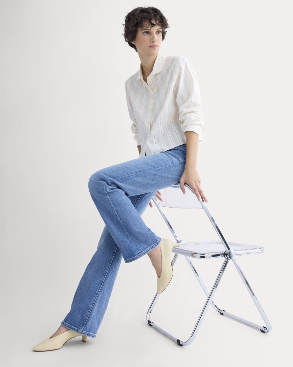 Made in Italy Almond-Toe Pump | Crema
