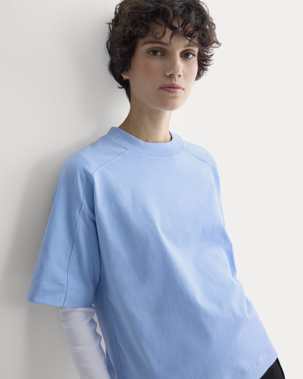 Oversized Seamed Tee | Open Air Blue
