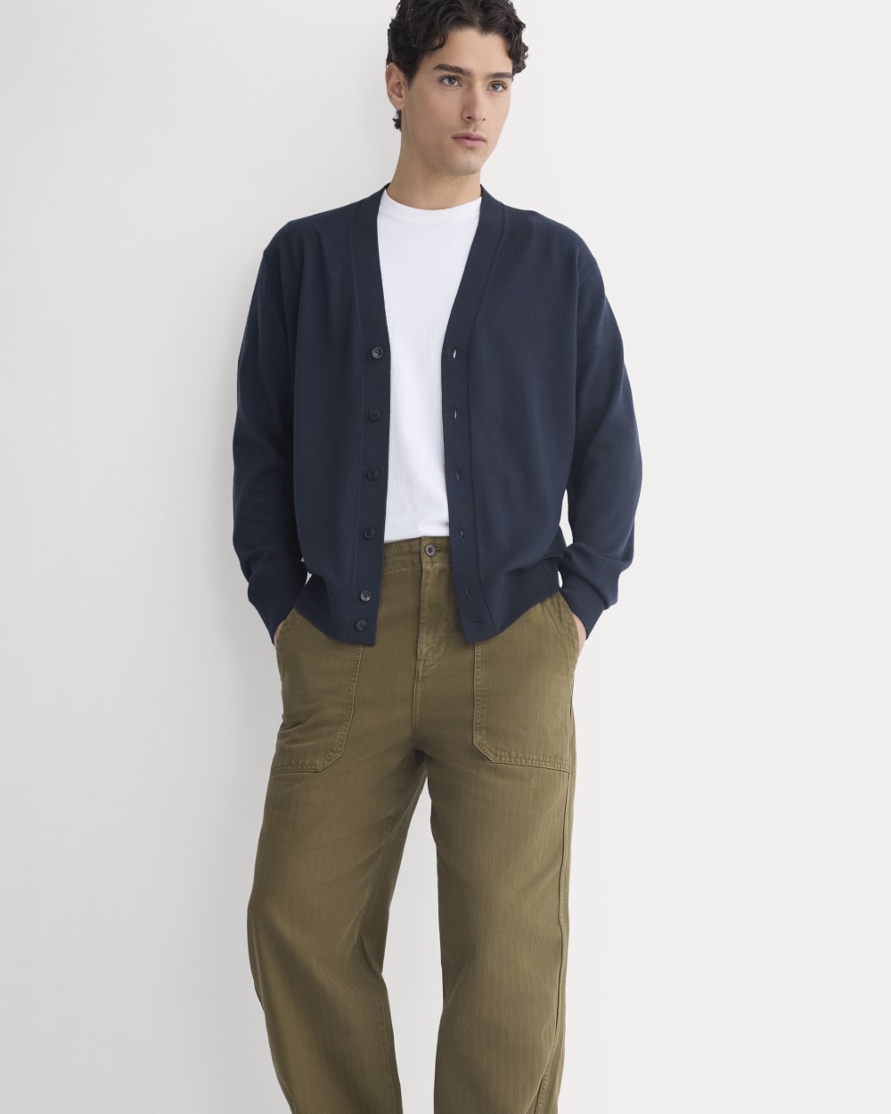 Relaxed Herringbone Fatigue Pants | Beech