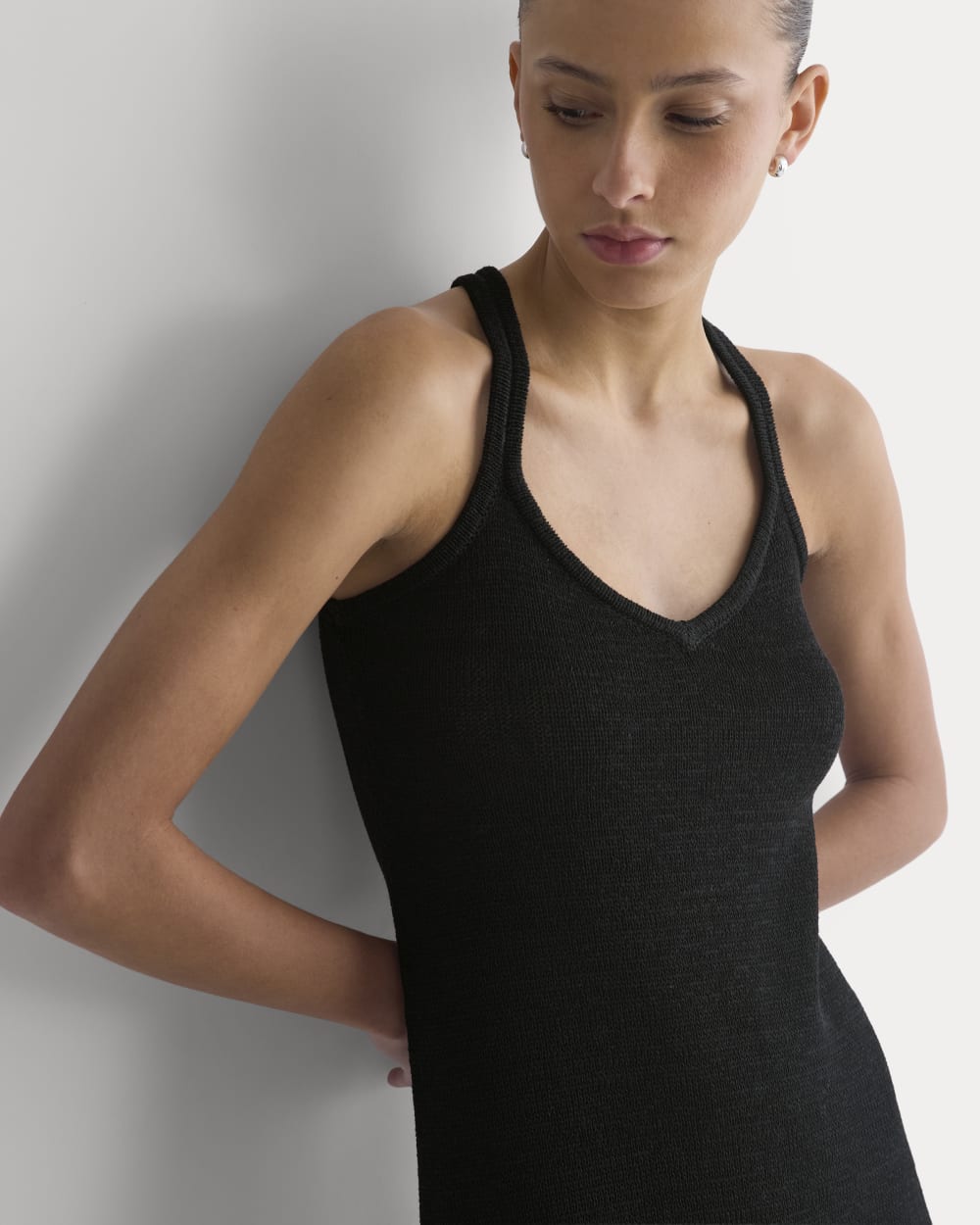 Sweater Racerback Midi Dress | Black