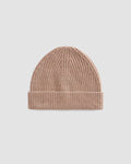 The Cashmere Fine Rib Beanie | Heathered Woodsmoke