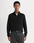Cashmere Quarter Zip Sweater |  Black