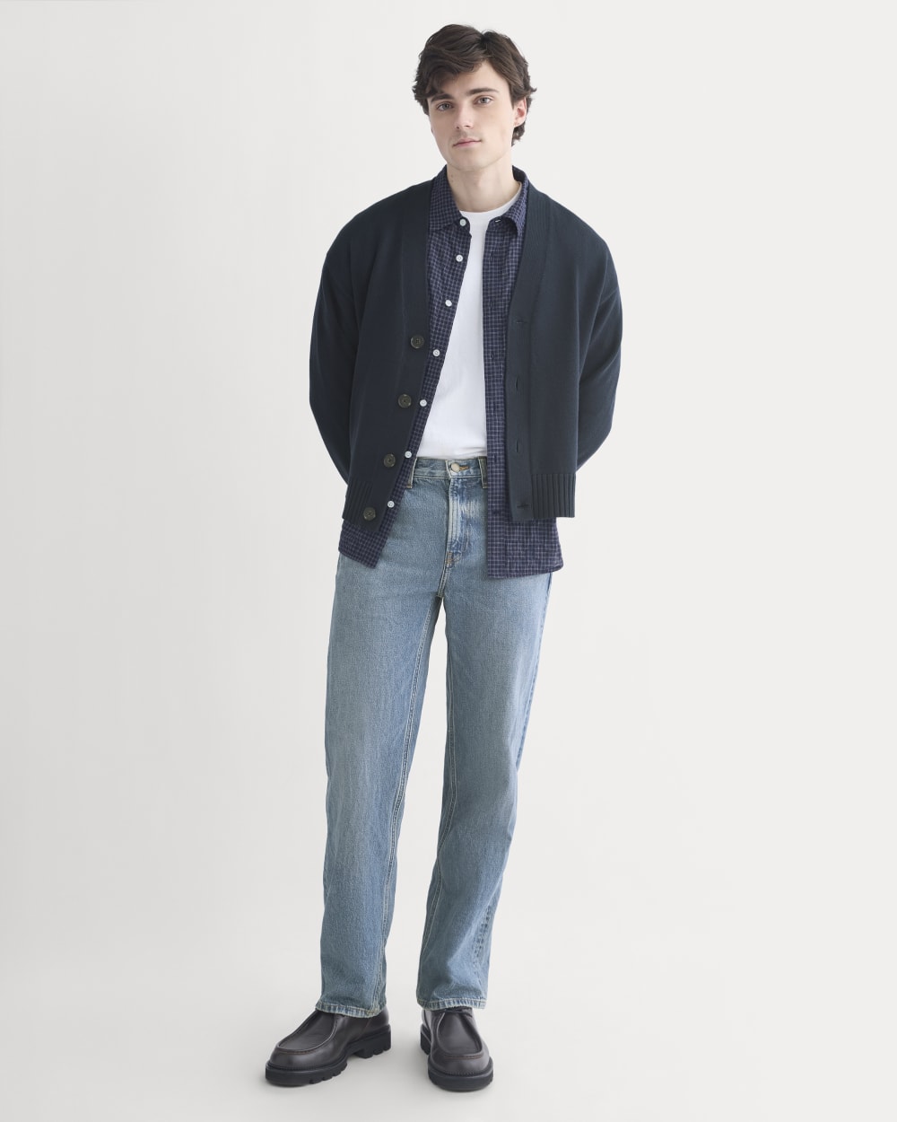 Cropped Cardigan in Everyday Cotton | Deep Navy