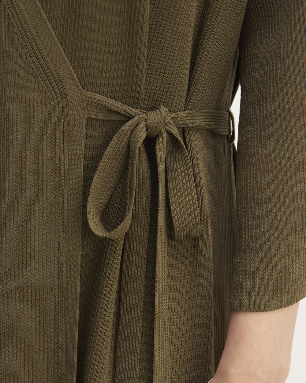 The Ribbed Wrap Midi Dress | Beech