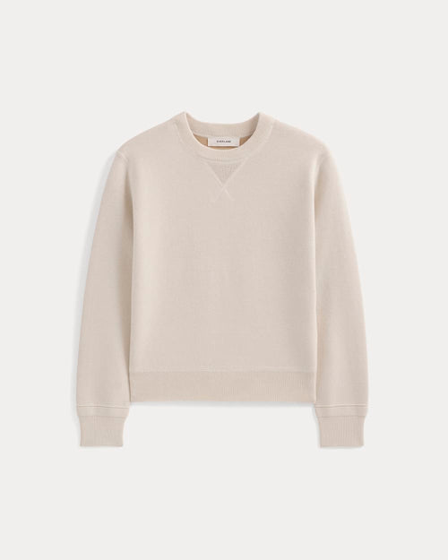 Double Knit Crew in Cotton Merino | Bone/Cream/Sand/Light Camel
