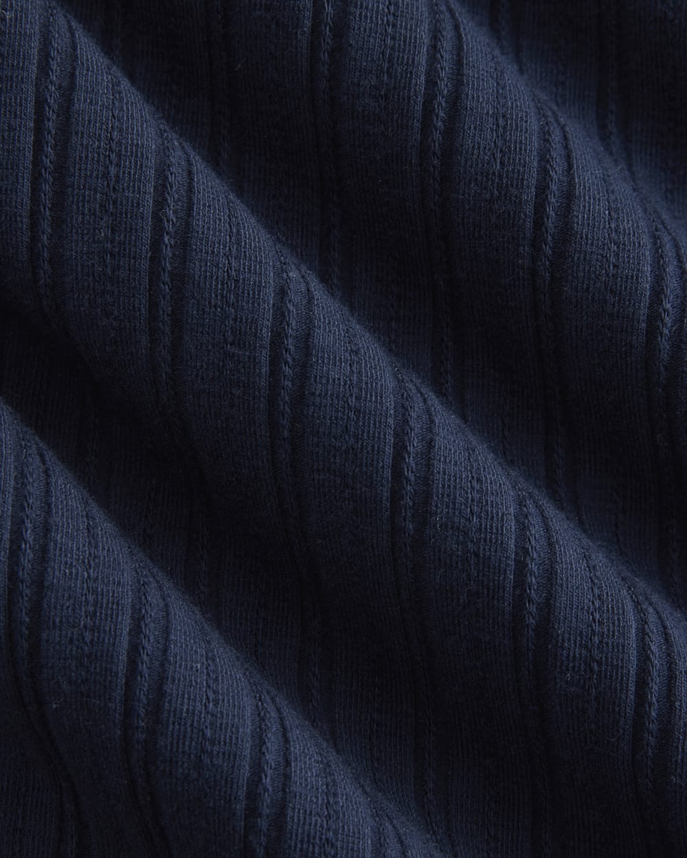 Scoop-Neck Midi Dress in Pointelle Knit | Deep Navy