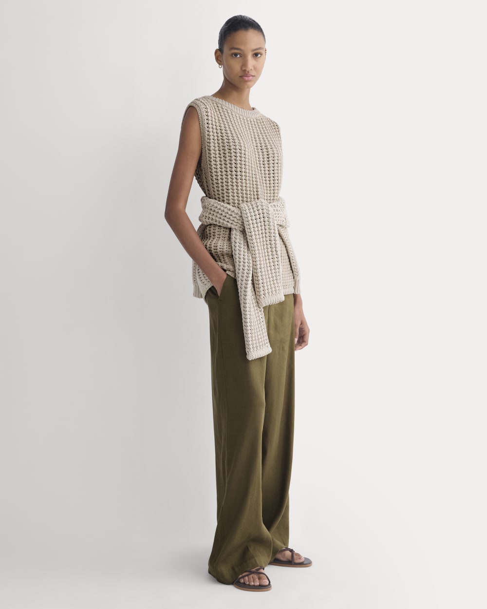 Open-Knit Tunic Vest in Elevated Cotton | Peyote