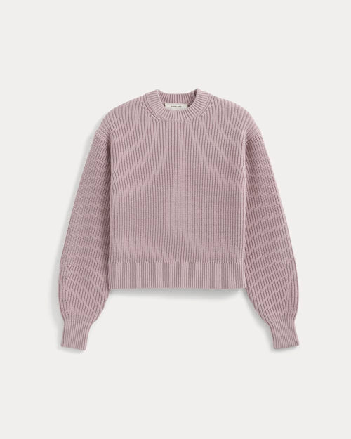 Cropped Ribbed Crew in Everyday Cotton | Burnished Lilac