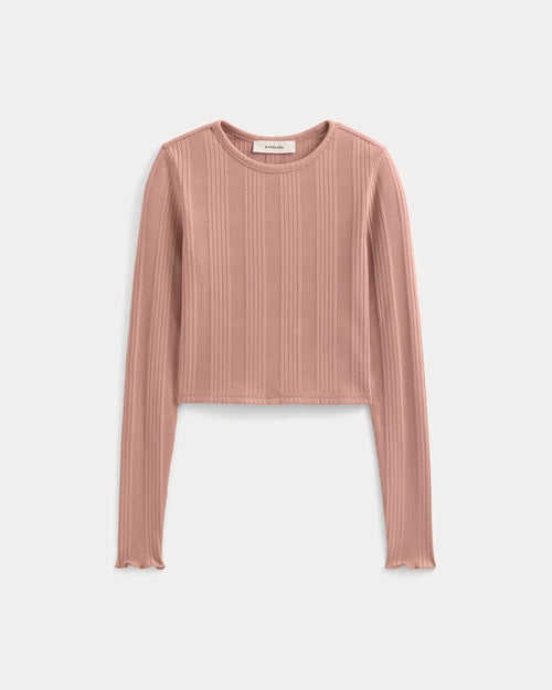 Lounge Rib Cropped Shirt | Ash Rose